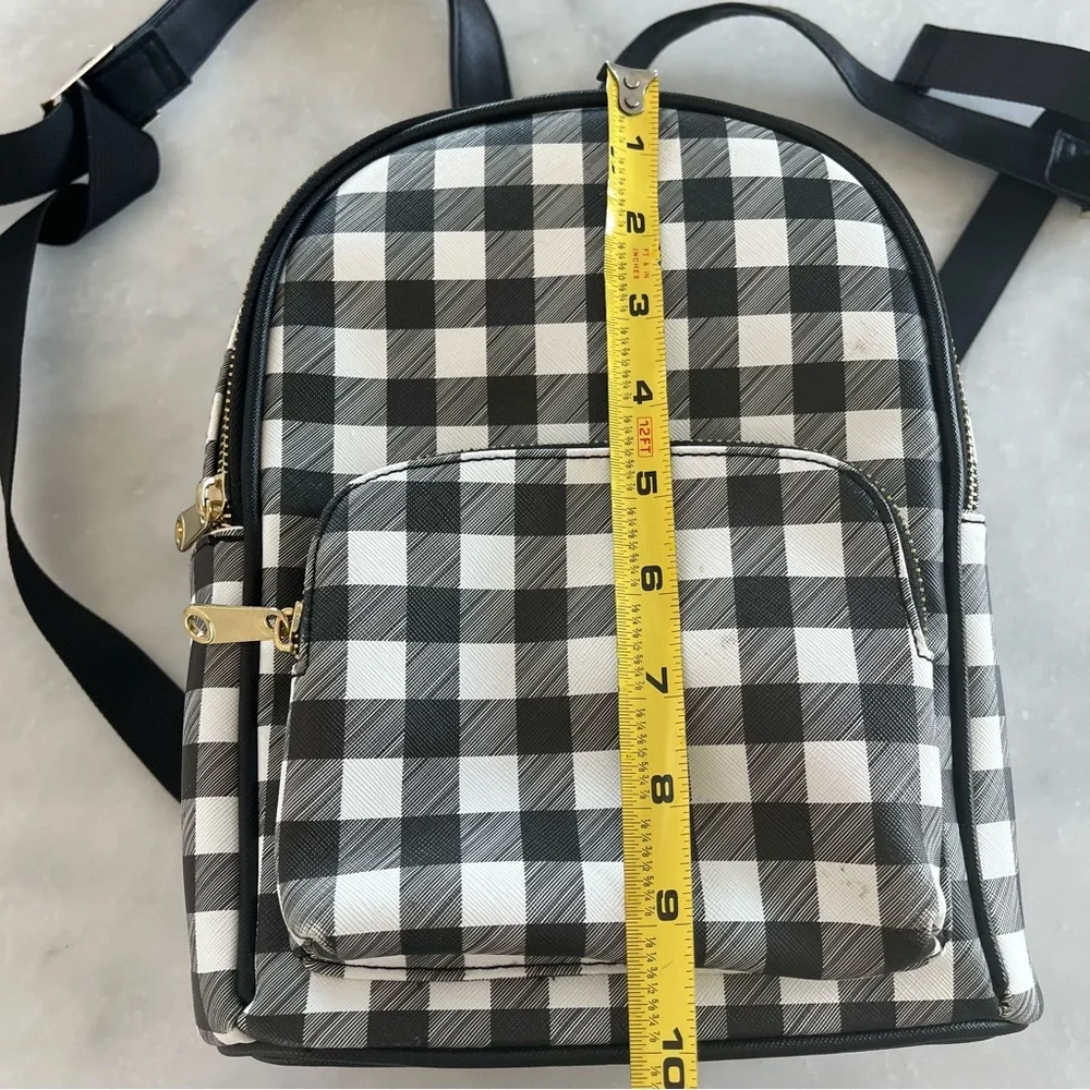 Gingham backpack. 10” x 8”